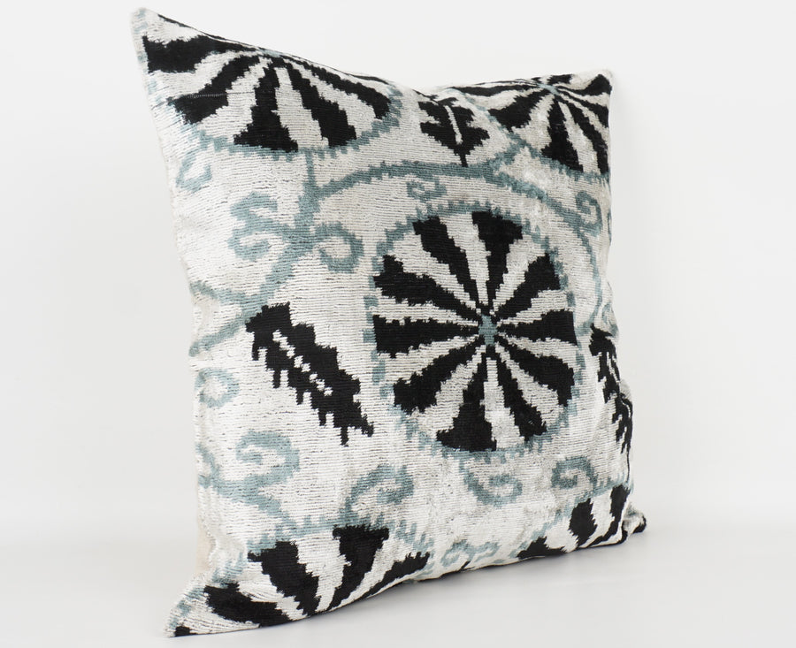 HANDMADE- IKAT SILK/VELVET PILLOWCASE