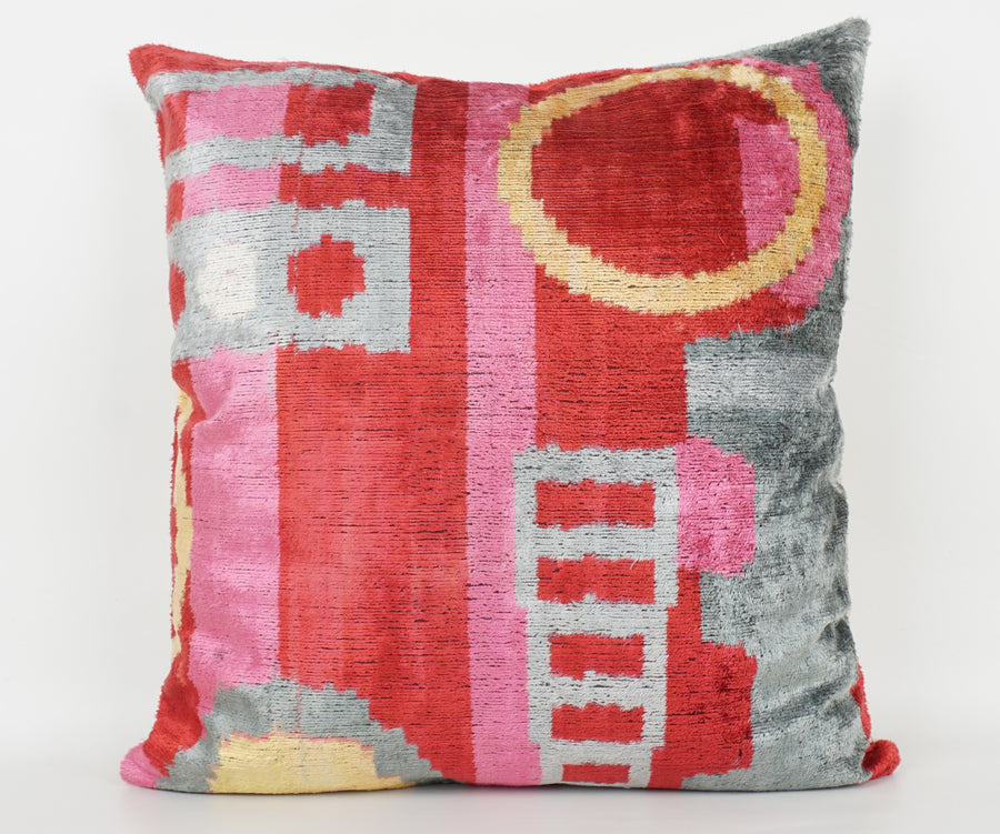 HANDMADE- IKAT SILK/VELVET PILLOWCASE