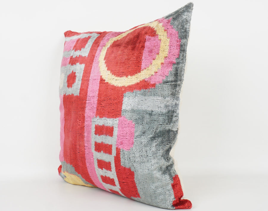 HANDMADE- IKAT SILK/VELVET PILLOWCASE