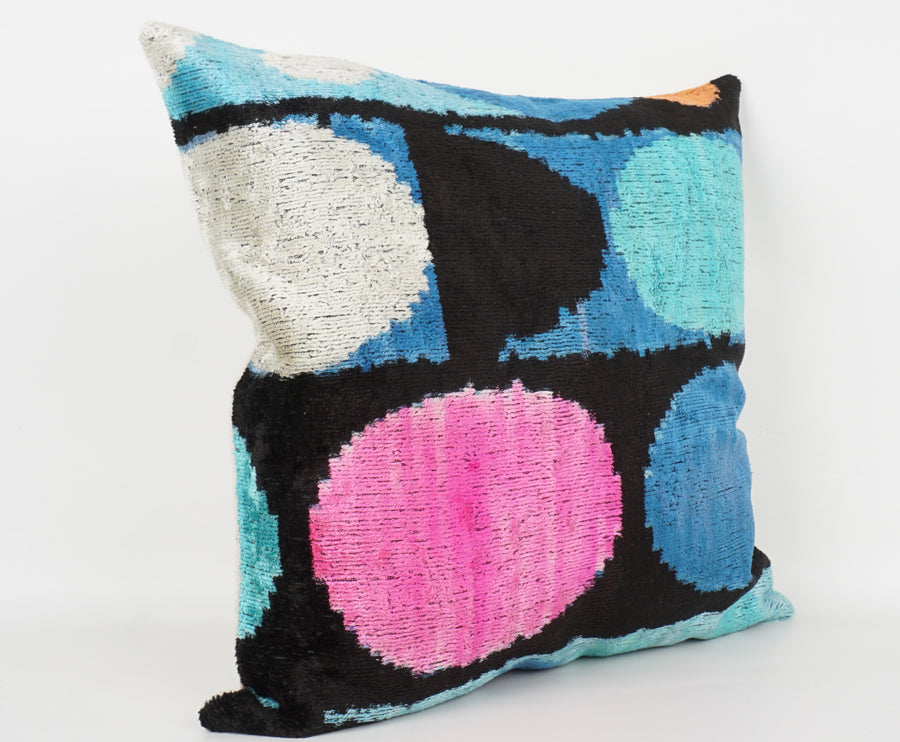 HANDMADE- IKAT SILK/VELVET PILLOWCASE