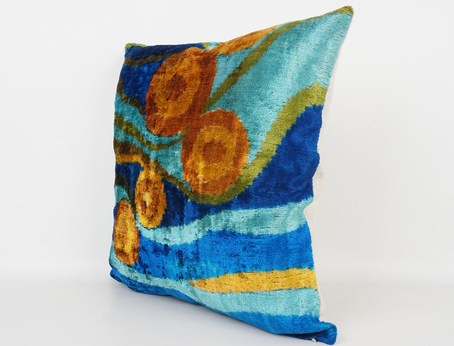 HANDMADE- IKAT SILK/VELVET PILLOWCASE