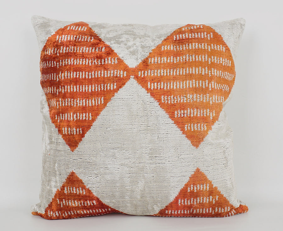 HANDMADE- IKAT SILK/VELVET PILLOWCASE