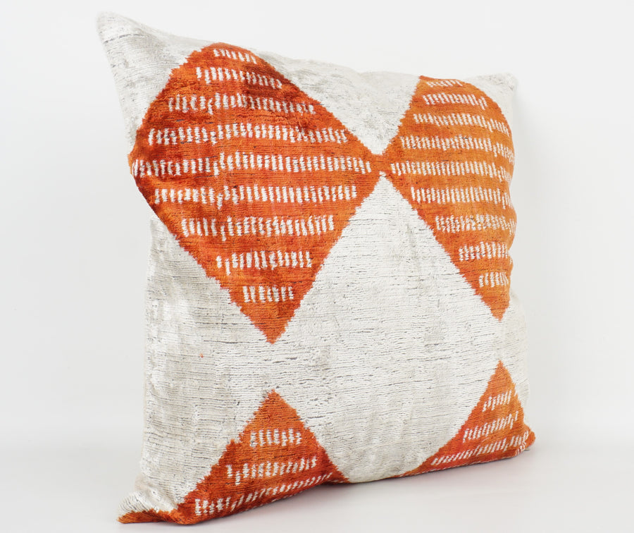 HANDMADE- IKAT SILK/VELVET PILLOWCASE