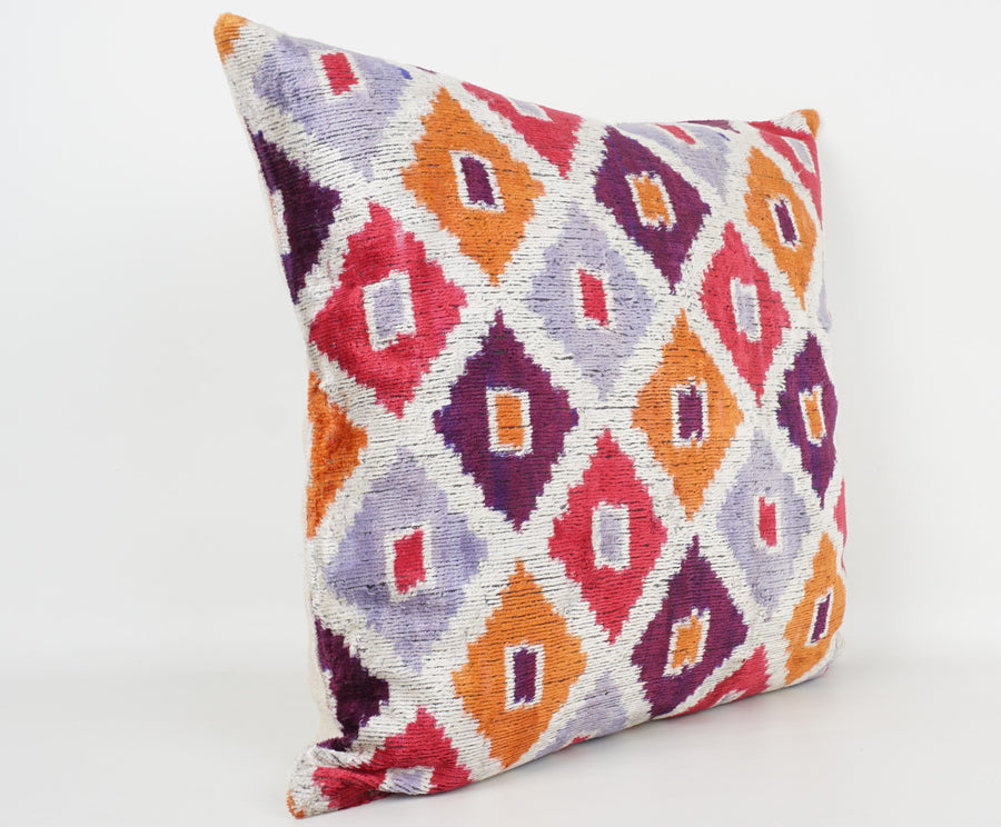 HANDMADE- IKAT SILK/VELVET PILLOWCASE