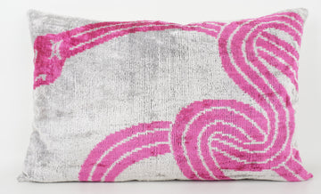 HANDMADE- IKAT SILK/VELVET PILLOWCASE