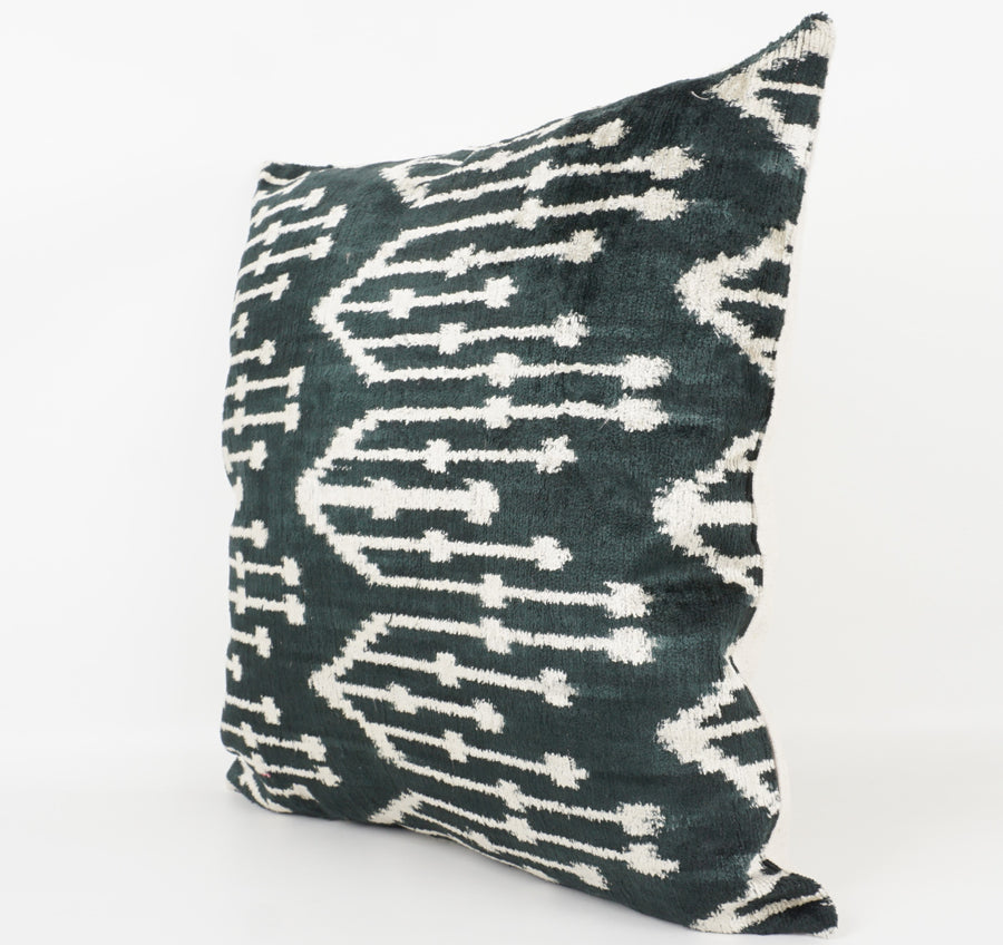 HANDMADE- IKAT SILK/VELVET PILLOWCASE