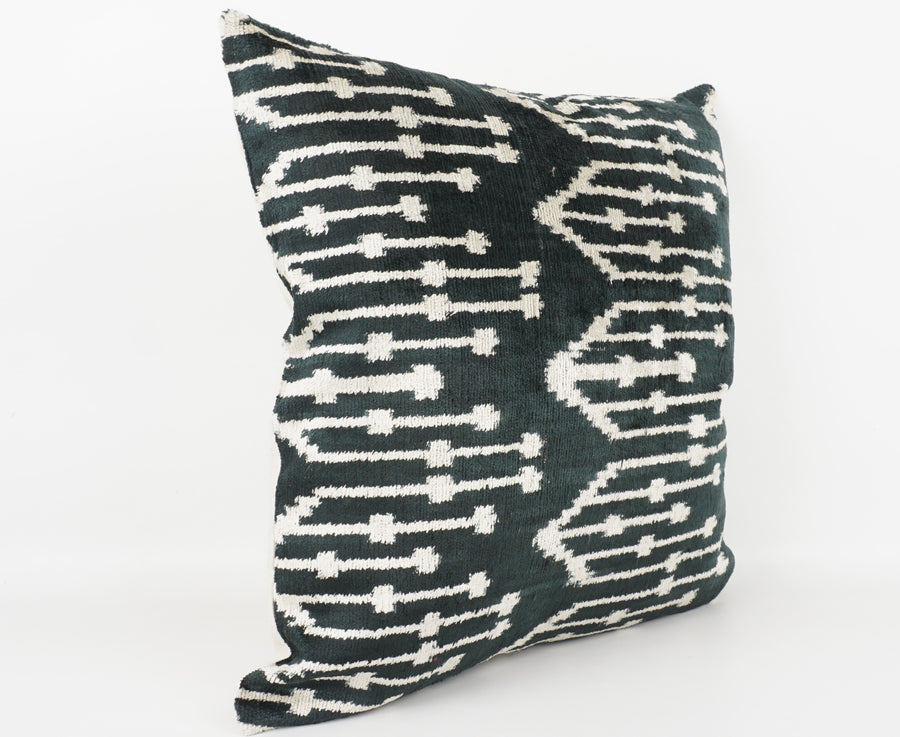 HANDMADE- IKAT SILK/VELVET PILLOWCASE