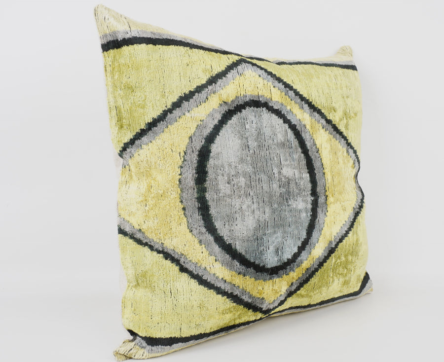 HANDMADE- IKAT SILK/VELVET PILLOWCASE