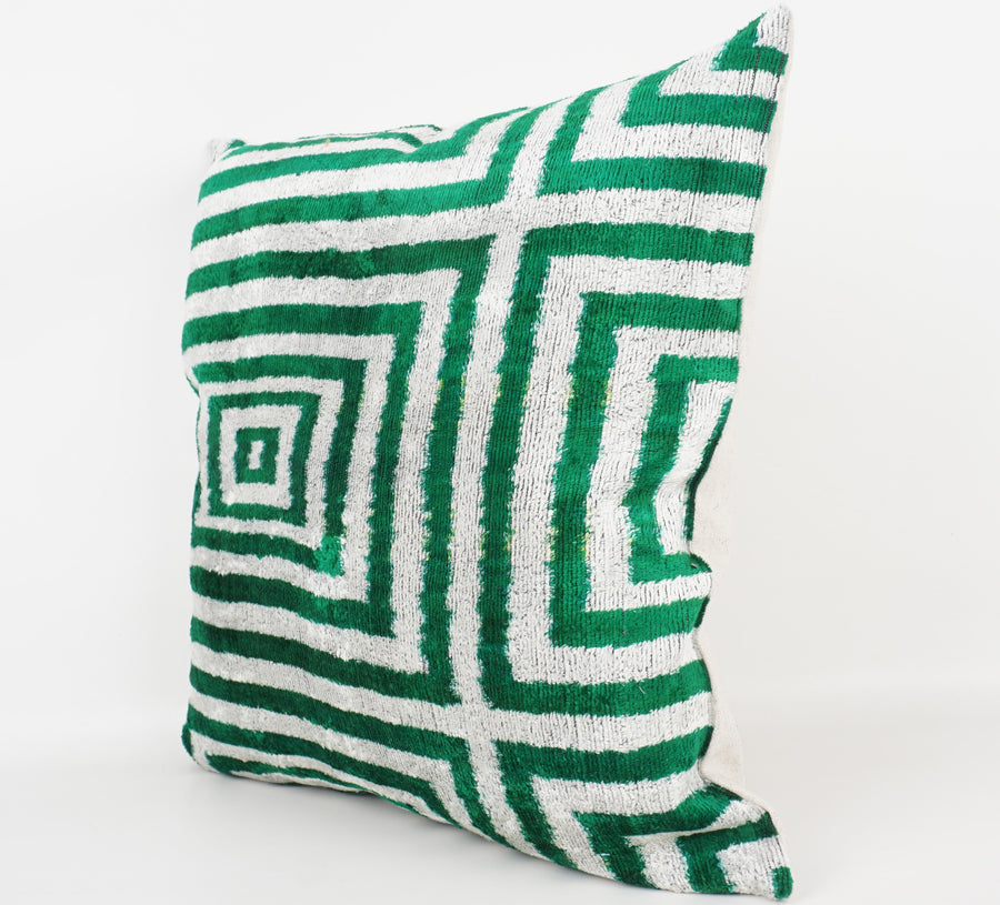 HANDMADE- IKAT SILK/VELVET PILLOWCASE