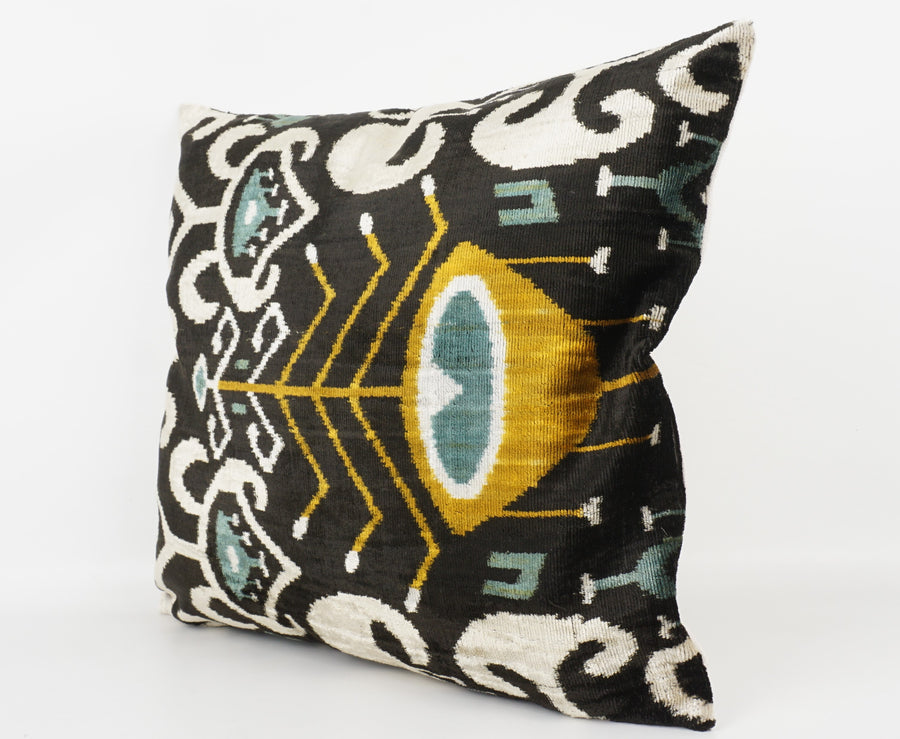 HANDMADE- IKAT SILK/VELVET PILLOWCASE