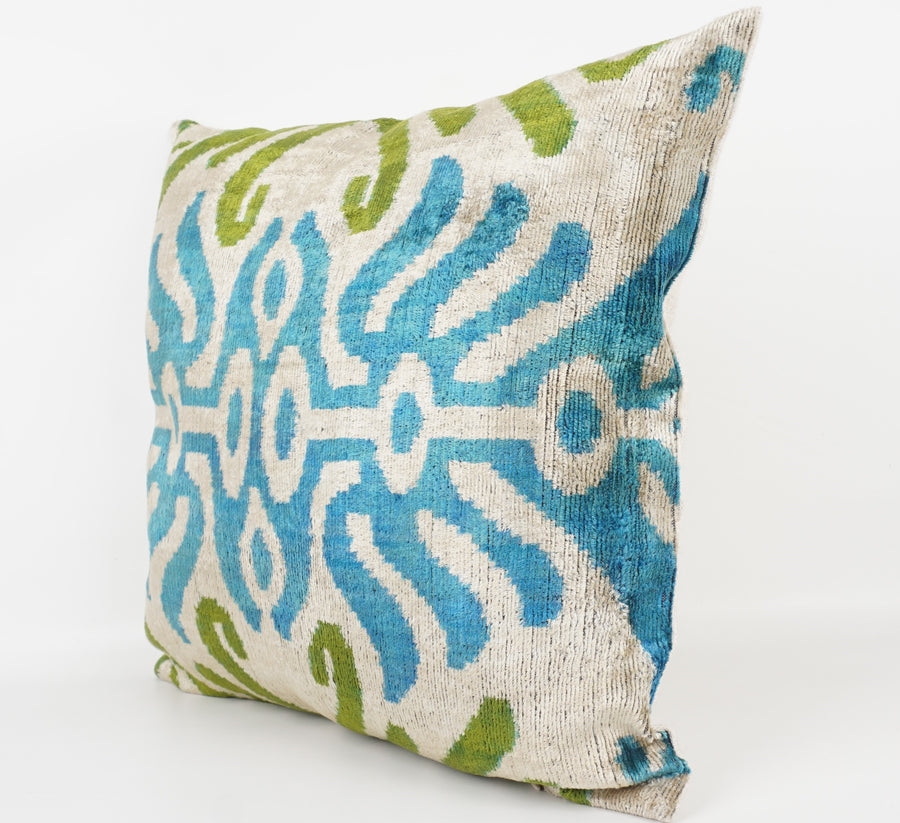 HANDMADE- IKAT SILK/VELVET PILLOWCASE