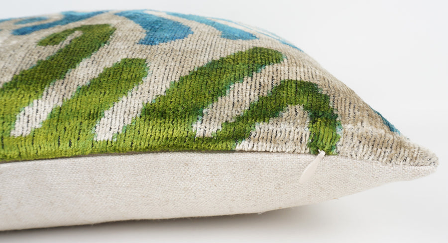 HANDMADE- IKAT SILK/VELVET PILLOWCASE