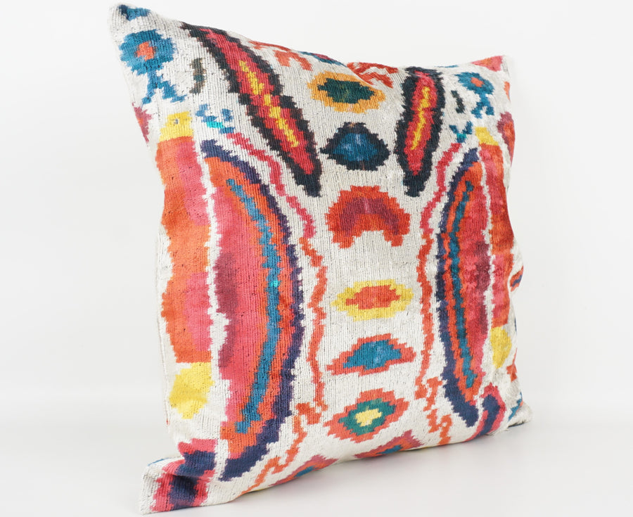HANDMADE- IKAT SILK/VELVET PILLOWCASE