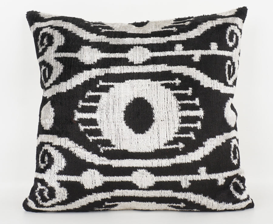 HANDMADE- IKAT SILK/VELVET PILLOWCASE