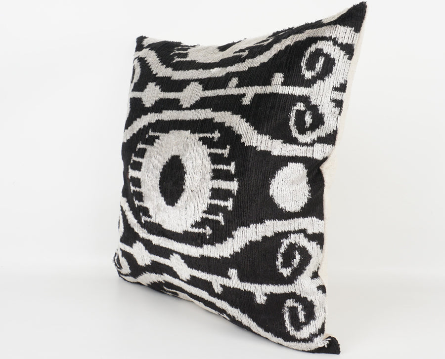 HANDMADE- IKAT SILK/VELVET PILLOWCASE