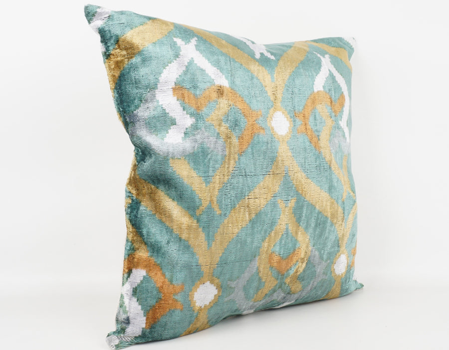 HANDMADE- IKAT SILK/VELVET PILLOWCASE