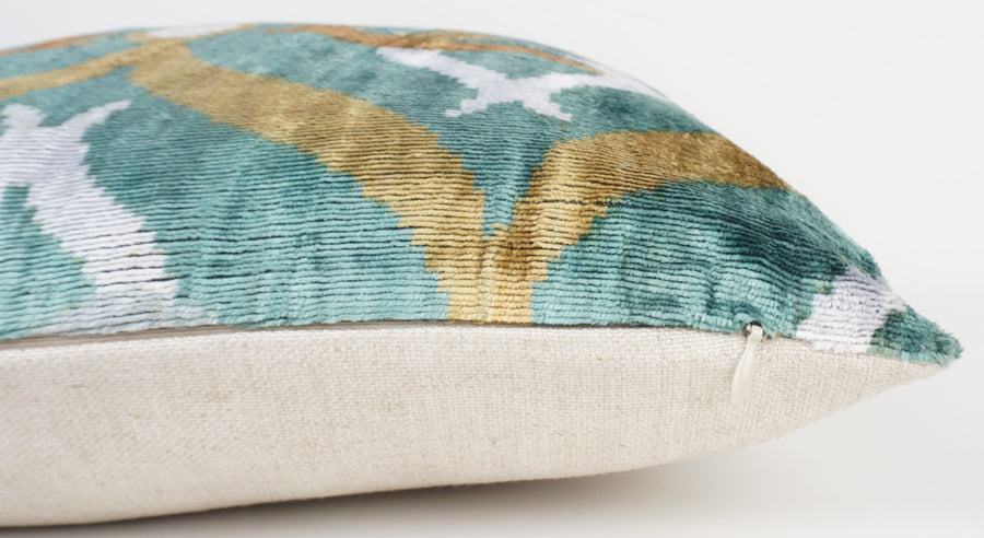 HANDMADE- IKAT SILK/VELVET PILLOWCASE