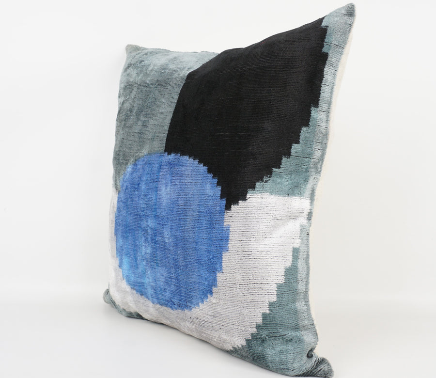 HANDMADE- IKAT SILK/VELVET PILLOWCASE
