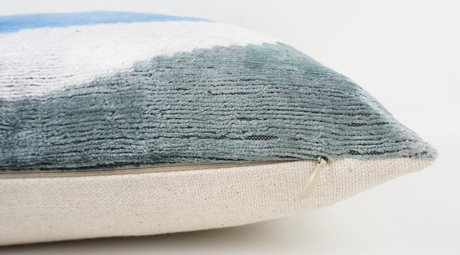 HANDMADE- IKAT SILK/VELVET PILLOWCASE