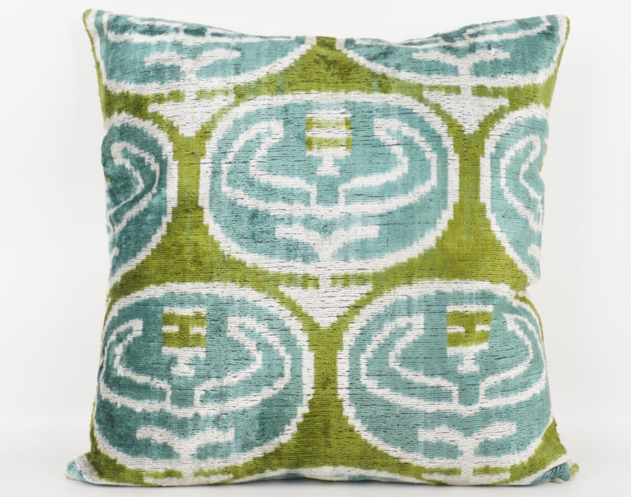 HANDMADE- IKAT SILK/VELVET PILLOWCASE