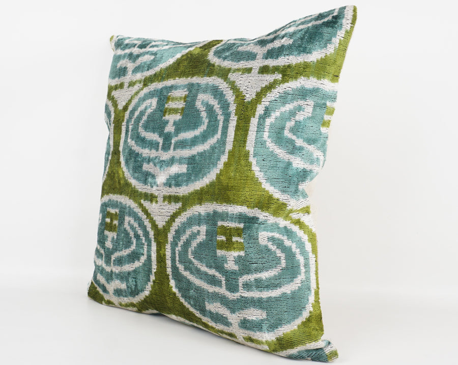 HANDMADE- IKAT SILK/VELVET PILLOWCASE
