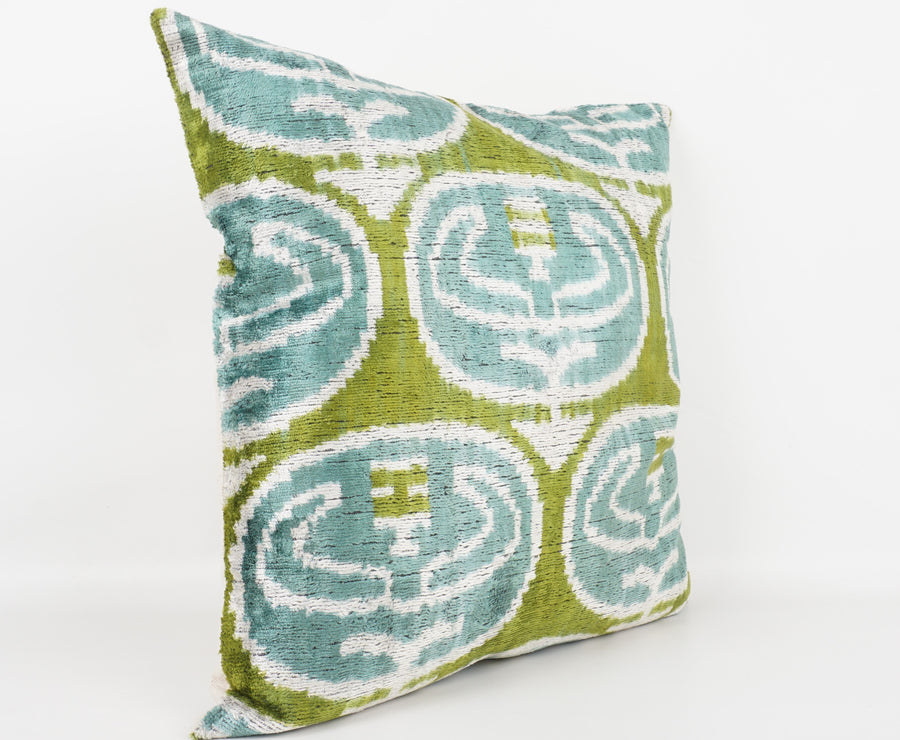 HANDMADE- IKAT SILK/VELVET PILLOWCASE