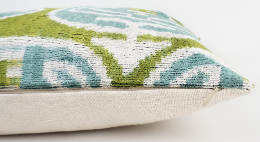 HANDMADE- IKAT SILK/VELVET PILLOWCASE