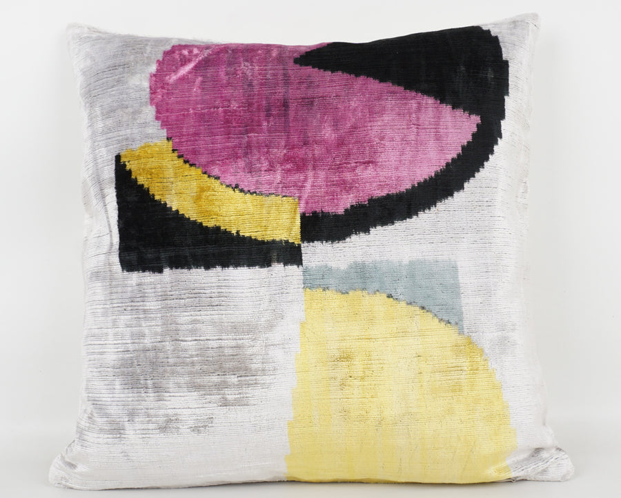 HANDMADE- IKAT SILK/VELVET PILLOWCASE