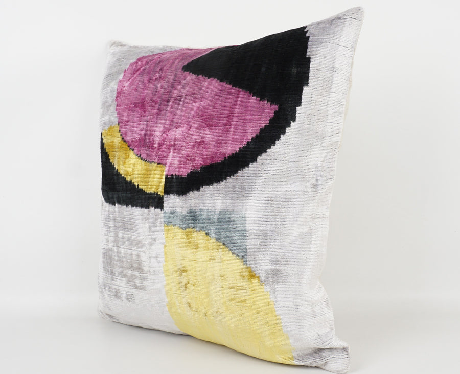 HANDMADE- IKAT SILK/VELVET PILLOWCASE