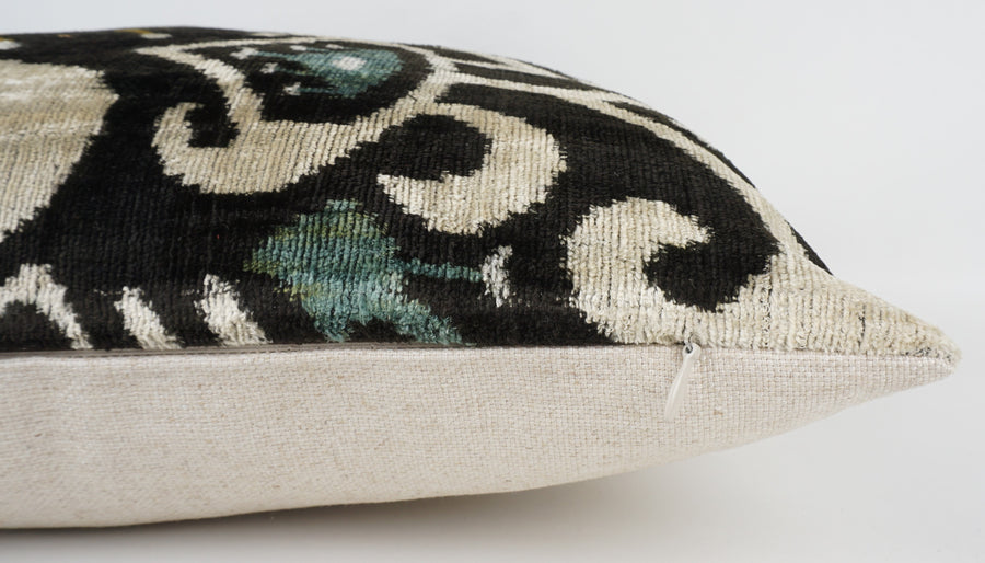 HANDMADE- IKAT SILK/VELVET PILLOWCASE