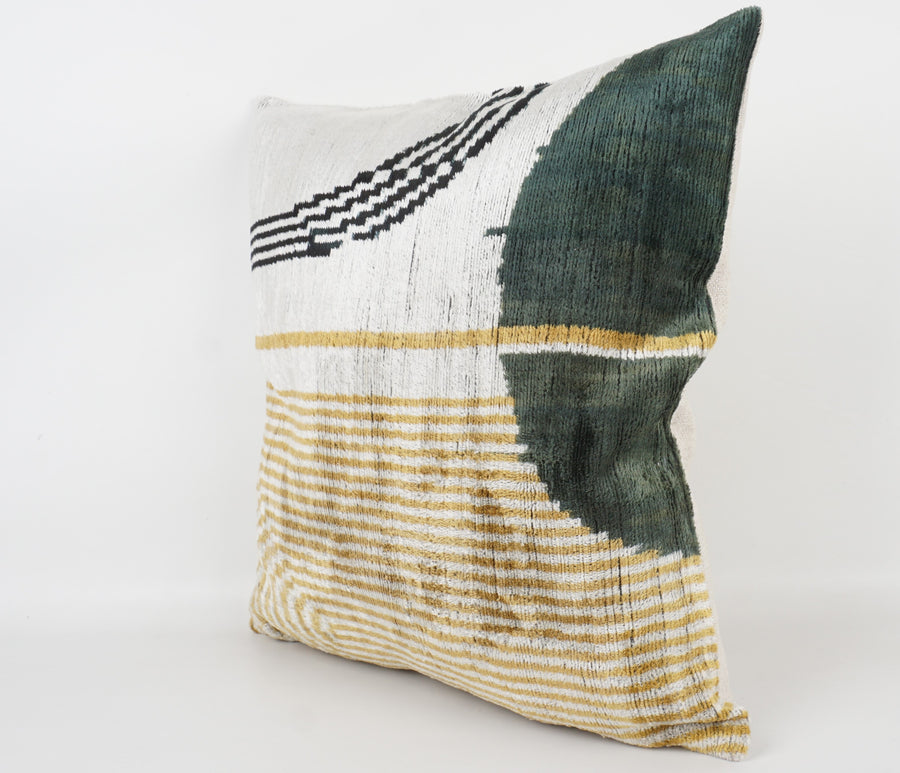 HANDMADE- IKAT SILK/VELVET PILLOWCASE