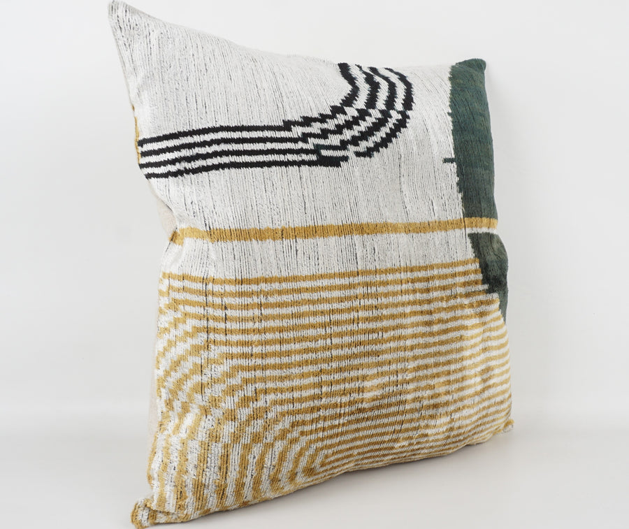 HANDMADE- IKAT SILK/VELVET PILLOWCASE