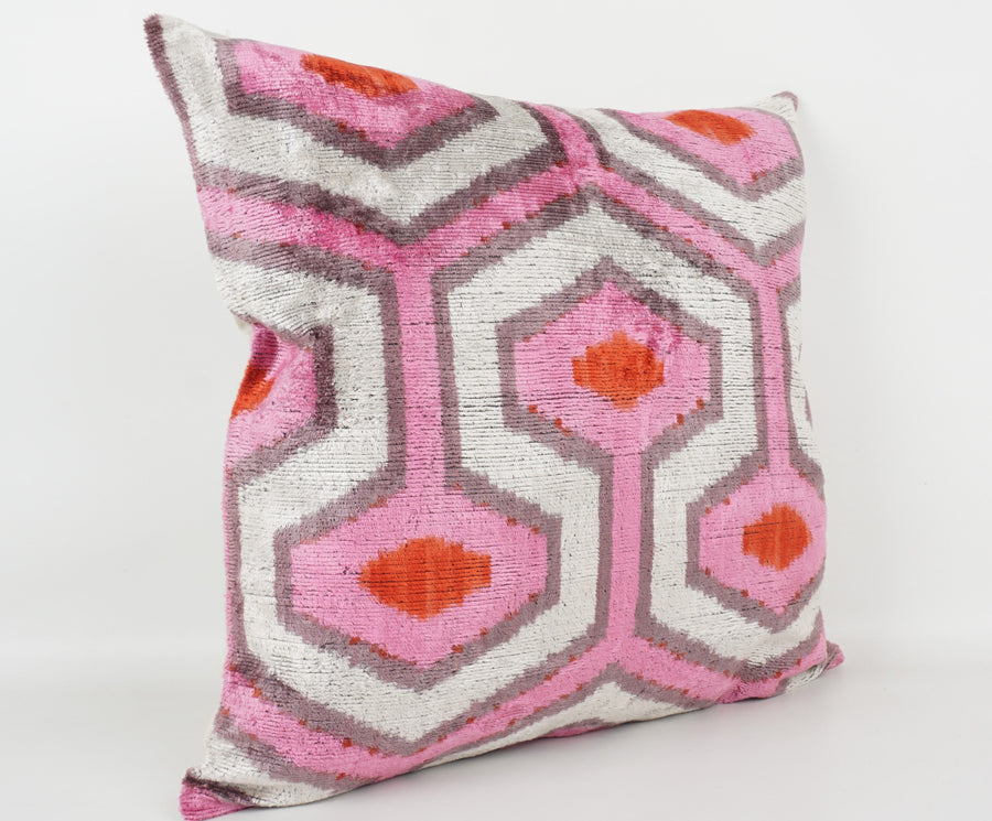 HANDMADE- IKAT SILK/VELVET PILLOWCASE