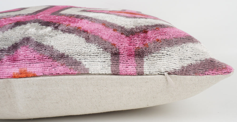 HANDMADE- IKAT SILK/VELVET PILLOWCASE