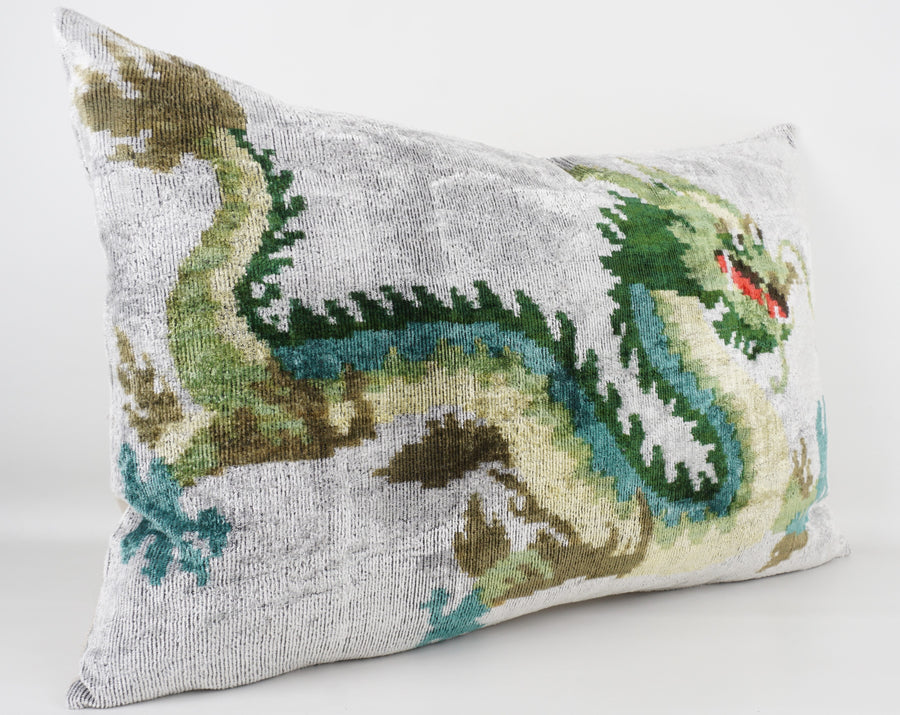 HANDMADE- IKAT SILK/VELVET PILLOWCASE