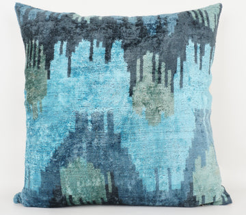 HANDMADE- IKAT SILK/VELVET PILLOWCASE