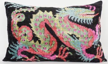 HANDMADE- IKAT SILK/VELVET PILLOWCASE