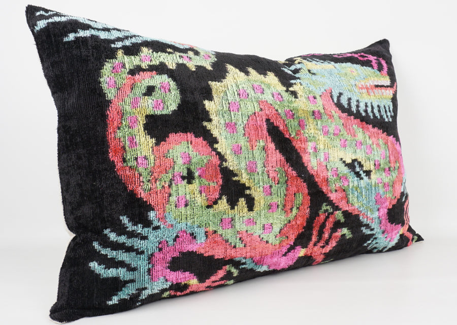 HANDMADE- IKAT SILK/VELVET PILLOWCASE