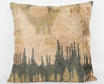 HANDMADE- IKAT SILK/VELVET PILLOWCASE