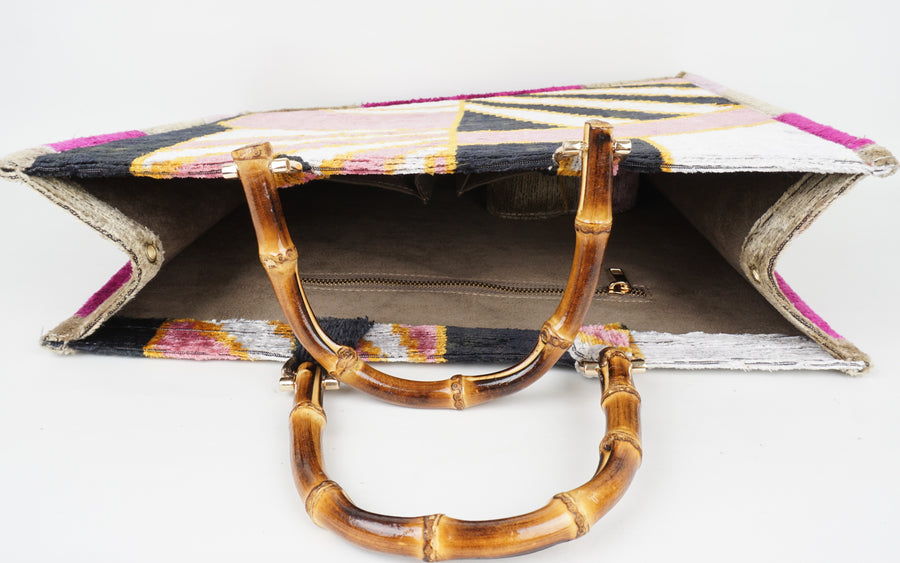 HANDMADE IKAT VELVET BAG