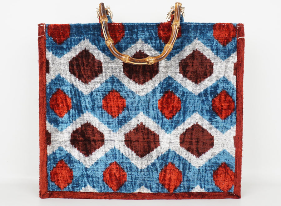 HANDMADE IKAT VELVET BAG