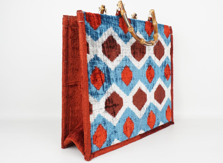 HANDMADE IKAT VELVET BAG