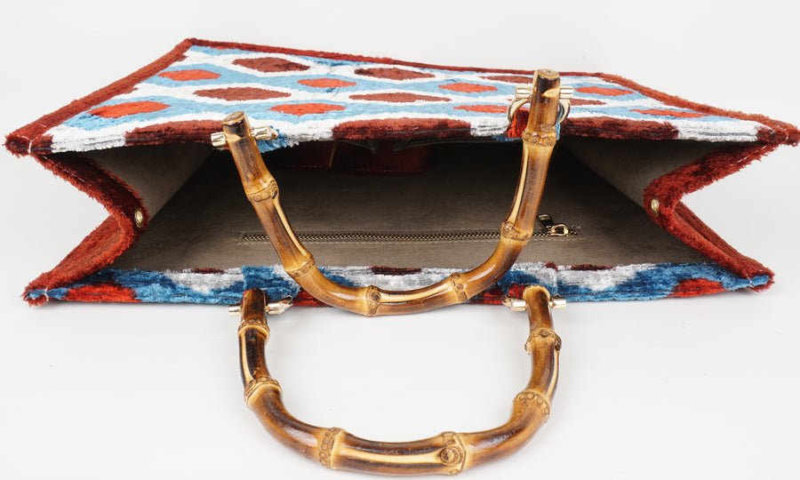HANDMADE IKAT VELVET BAG