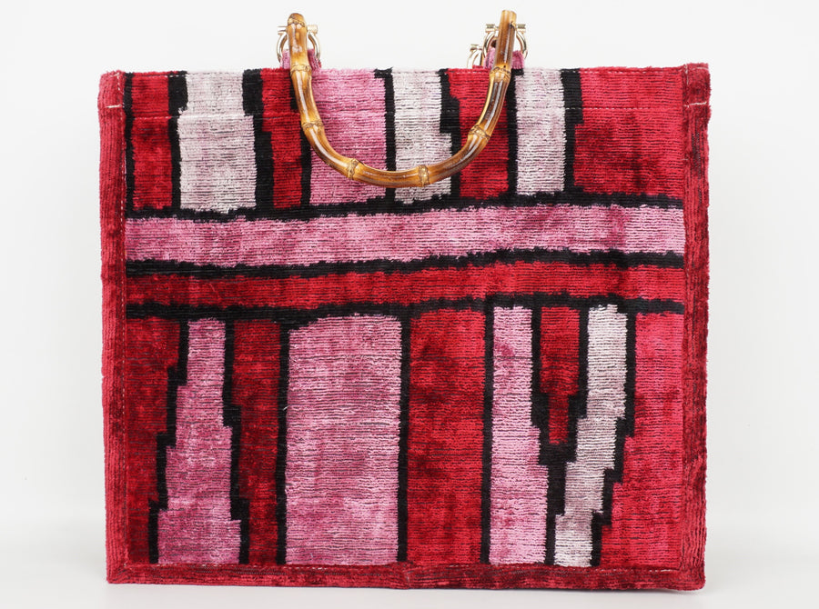 HANDMADE IKAT VELVET BAG