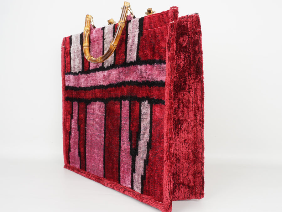 HANDMADE IKAT VELVET BAG