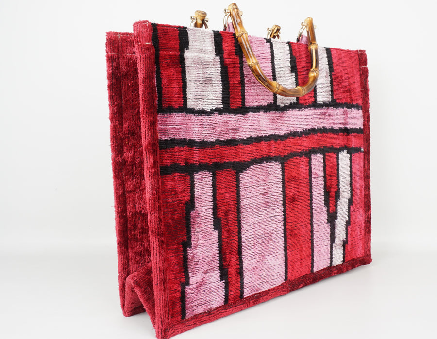 HANDMADE IKAT VELVET BAG