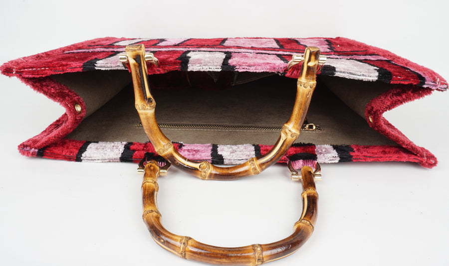 HANDMADE IKAT VELVET BAG