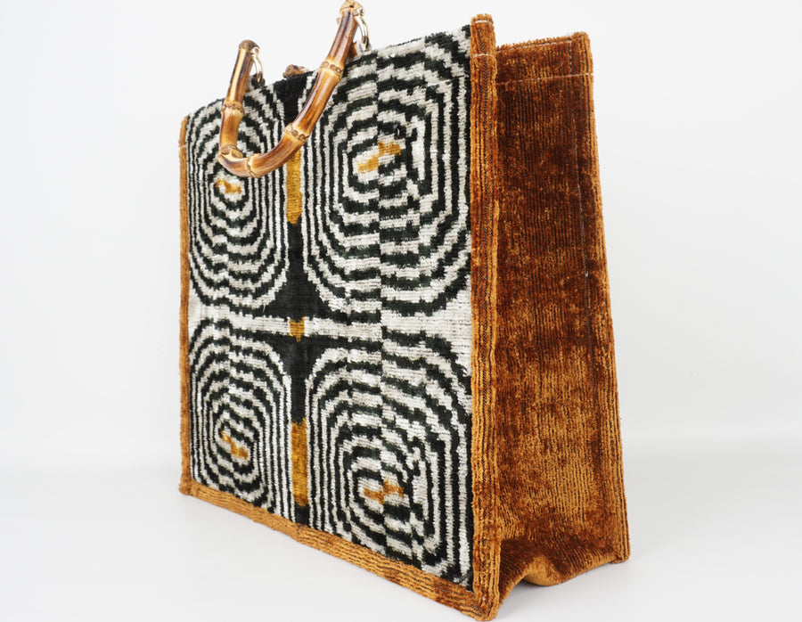 HANDMADE IKAT VELVET BAG