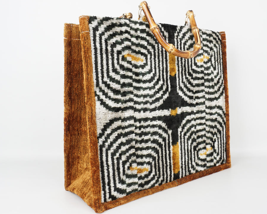 HANDMADE IKAT VELVET BAG