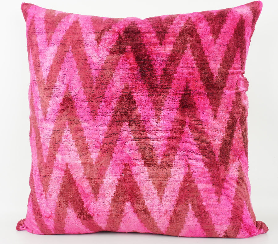 HANDMADE- IKAT SILK/VELVET PILLOWCASE